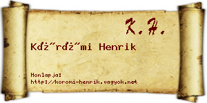 Körömi Henrik névjegykártya