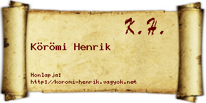 Körömi Henrik névjegykártya