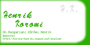 henrik koromi business card